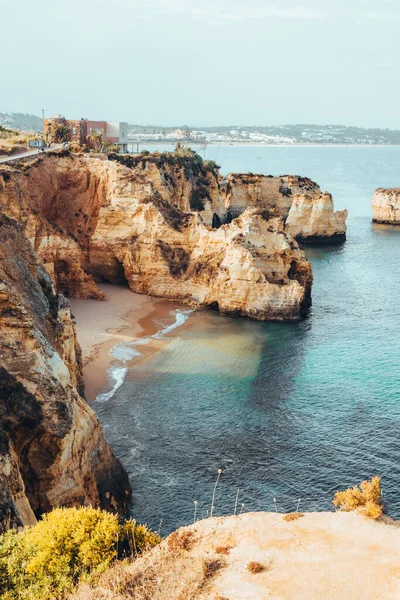 Blick Auf Den Strand Von Praia Dona Ana Lagos Algarve — Stockfoto