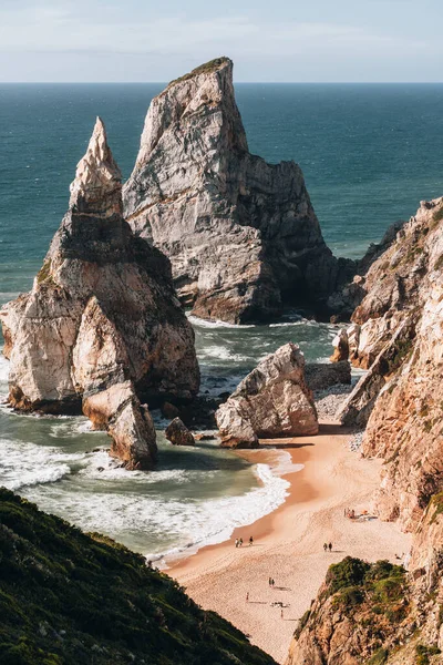Pláž Praia Ursa Přírodním Parku Sintra Cascais Portugalsku Při Západu — Stock fotografie