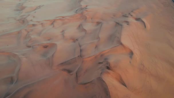 Texturas Dunas Aéreas Deserto Namíbia Pôr Sol Swakopmund Namíbia África — Vídeo de Stock