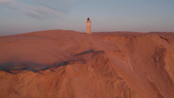 Imágenes Drones Faro Rubjerg Knude Denmark Coastline Imágenes Alta Calidad — Vídeos de Stock