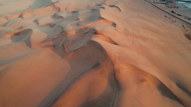 Εναέρια Dune Υφές Της Ερήμου Ναμίμπια Ηλιοβασίλεμα Στο Swakopmund Ναμίμπια — Αρχείο Βίντεο