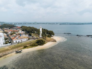 Güney Sri Lanka 'daki okyanusta Galle Kalesi' nin insansız hava aracı fotoğrafı. Yüksek kalite fotoğraf