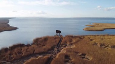 Hollanda 'daki Kiekkaaste Kuş Gözlemevi' nin Wadden Denizi 'ndeki insansız hava aracı görüntüleri. Yüksek kaliteli FullHD görüntüler