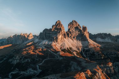 Hava Fotoğrafı Cadini di Misurina tepeleri, Auronzo, Tre Cime, Dolomites İtalya. Yüksek kalite fotoğraf