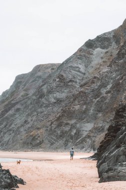 Güney Portekiz 'in Atlantik Okyanusu' ndaki güzel batı sahili manzarası. Yüksek kalite fotoğraf