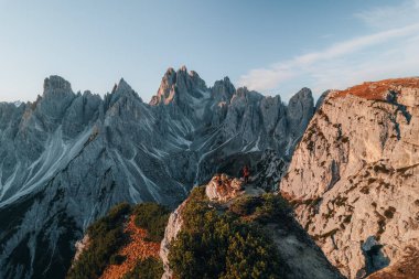 Hava Fotoğrafı Cadini di Misurina tepeleri, Auronzo, Tre Cime, Dolomites İtalya. Yüksek kalite fotoğraf