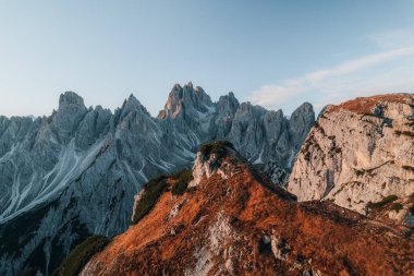 Hava Fotoğrafı Cadini di Misurina tepeleri, Auronzo, Tre Cime, Dolomites İtalya. Yüksek kalite fotoğraf