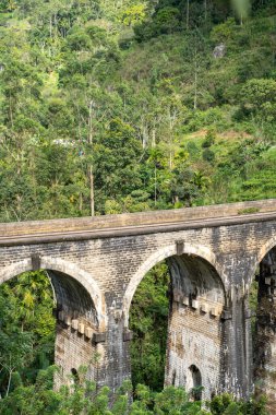 Ella 'da güneşli bir günde ünlü dokuz kemer köprüsü, Sri Lanka tren yolculuğu. Yüksek kalite fotoğraf