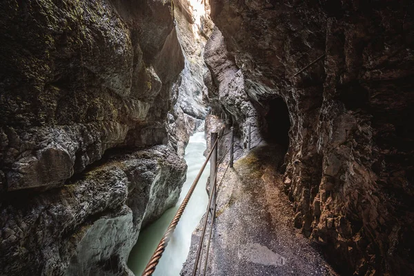 Partnachklamm Gorge Canyon Garmisch Partenkirchenben Bajorországban Kiváló Minőségű Fénykép — Stock Fotó