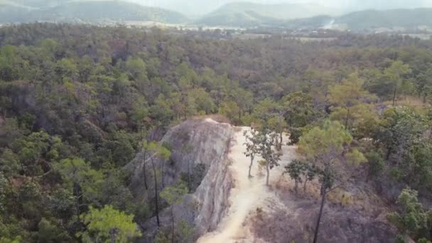 Flygfoto Solnedgång Över Pai Canyon Norra Thailand Chiang Mai Provinsen — Stockvideo