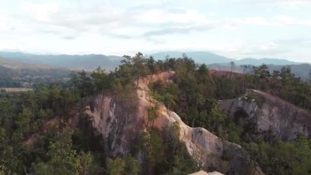 Luftaufnahme Des Sonnenuntergangs Pai Canyon Nordthailand Provinz Chiang Mai Hochwertiges — Stockvideo