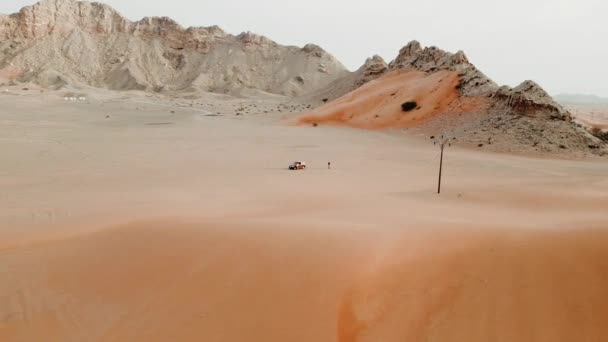 Повітряний Безпілотник Шарджа Дубай Пустеля Єднаних Арабських Еміратах Під Час — стокове відео