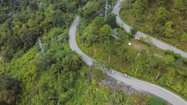 Flygfoto Chiang Mais Och Pais Bergsväg Mae Hong Son Loop — Stockvideo