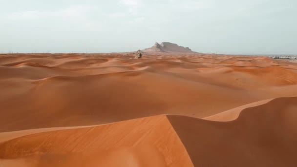 Drone Aereo Sharjah Dubai Deserto Negli Emirati Arabi Uniti Durante — Video Stock