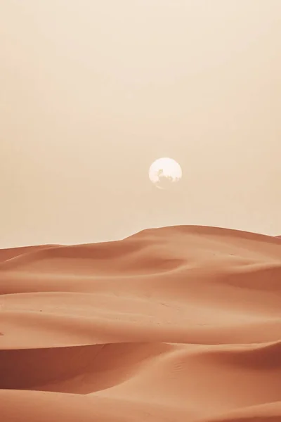 Песчаная Текстура Время Восхода Солнца Вертикальный Портрет Пустыни Сахара Мерзуга — стоковое фото