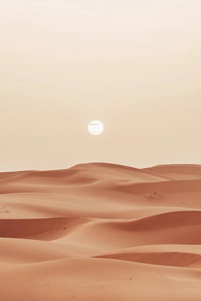 Textura Arena Durante Amanecer Sahara Merzouga Desert Vertical Portrait Oriented —  Fotos de Stock
