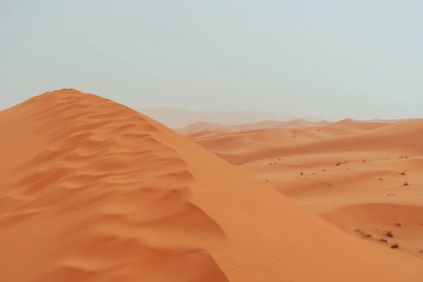 Песчаная Текстура Время Восхода Солнца Ландшафт Пустыни Сахара Мерзуга Ориентирован — стоковое фото