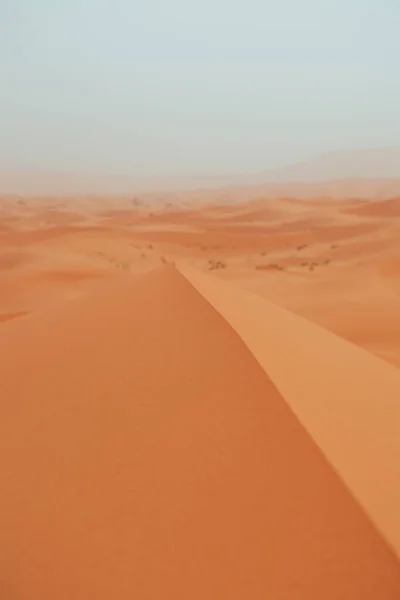Песчаная Текстура Время Восхода Солнца Ландшафт Пустыни Сахара Мерзуга Ориентирован — стоковое фото
