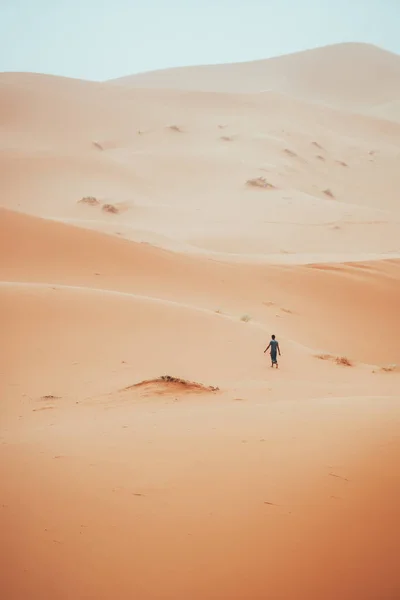 Περιπλανιόταν Στην Έρημο Μερζούγκα Της Σαχάρας Στο Μαρόκο Υψηλής Ποιότητας — Φωτογραφία Αρχείου