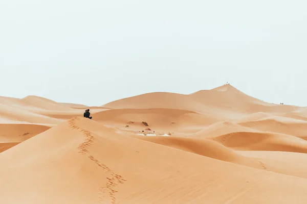 Піщана Текстура Під Час Сходу Сонця Орієнтований Пустелю Сахара Мерзуга — стокове фото