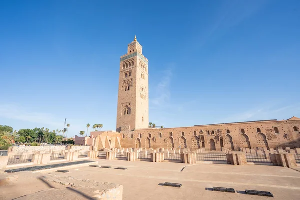 Mosquée Koutoubia Marrakech Maroc Par Une Journée Ensoleillée Photo Haute — Photo
