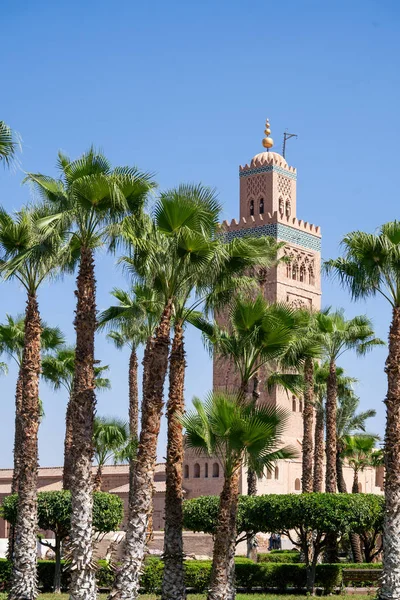 Mosquée Koutoubia Marrakech Maroc Par Une Journée Ensoleillée Photo Haute — Photo