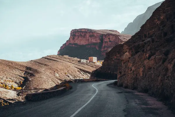 Verwinkelte Straßen Durch Die Dades Schlucht Das Atlasgebirge Marokko Hochwertiges — Stockfoto