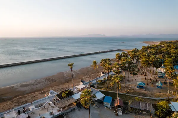 stock image Aerial View of Lasiana Beach and rice fields in Kupang, East Nusa Tenggara, Indonesia. High quality photo