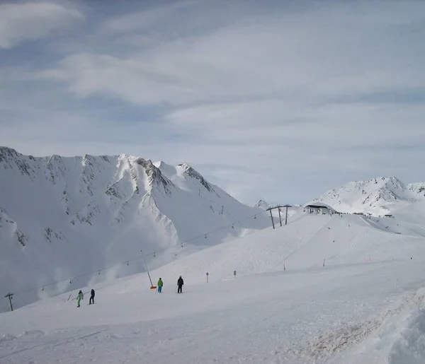 Ett Vinterlandskap Högt Uppe Bergen Österrike Ladis Området — Stockfoto