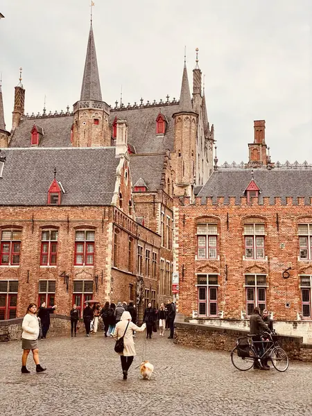 Bruges Belgium Junho 2019 Pessoas Andando Cidade Velha Gdansk Polônia — Fotografia de Stock