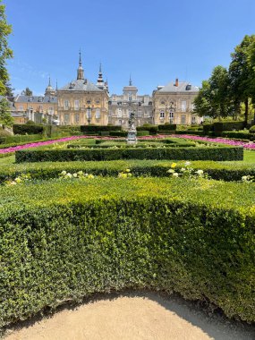 Los Angeles de San Rafael, jardines, fuentes, parador de la granja, la granja de san Ildefonso, real sitio de san Ildefonso. Segovia, İspanya. 