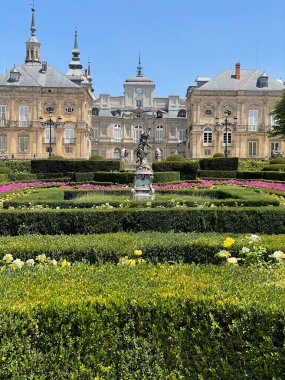 Los Angeles de San Rafael, jardines, fuentes, parador de la granja, la granja de san Ildefonso, real sitio de san Ildefonso. Segovia, İspanya. 