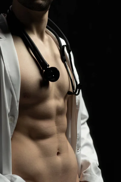 Sexy Doctor in Lab Coat with Stethoscope-Erotic Novel-Book Cover-The Doctor is Ready