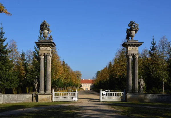 Sonbaharda Castle Park Rheinsberg Brandenburg — Stok fotoğraf
