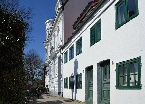 Historisk Byggnad Vid Floden Elbe Grannskapet Oevelgoenne Hhanse City Hamburg — Stockfoto