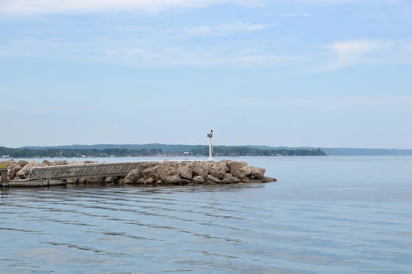 Molo Nad Jeziorem Michigan Mieście Traverse City — Zdjęcie stockowe