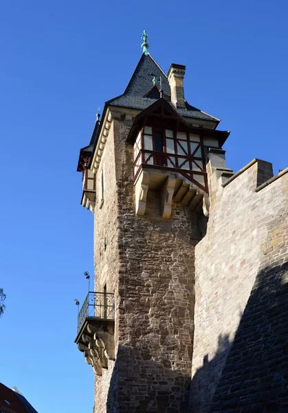 Ιστορικό Κάστρο Στην Πόλη Wernigerode Στα Βουνά Harz Σαξονία Anhalt — Φωτογραφία Αρχείου