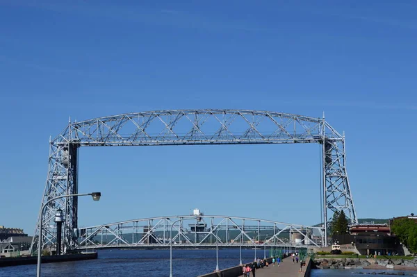 Historical Steel Bridge Town Duluth Minnesota — Stock Photo, Image