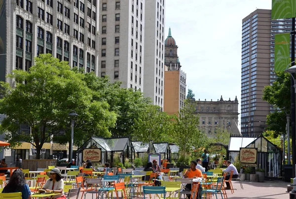 stock image Modern Buildings in Downtown Detroit, Michigan