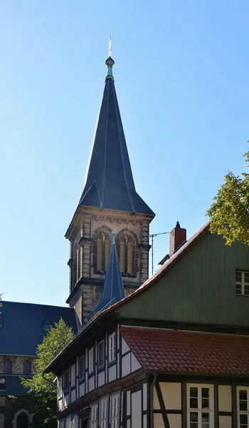 Historische Kerk Oude Binnenstad Van Wernigerode Het Harzgebergte Saksen Anhalt — Stockfoto