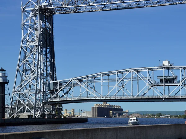Historyczny Most Stalowy Mieście Duluth Minnesota — Zdjęcie stockowe
