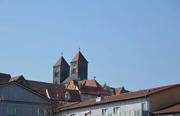 Castelo Histórico Abadia Cidade Velha Quedlinburg Saxônia Anhalt — Fotografia de Stock