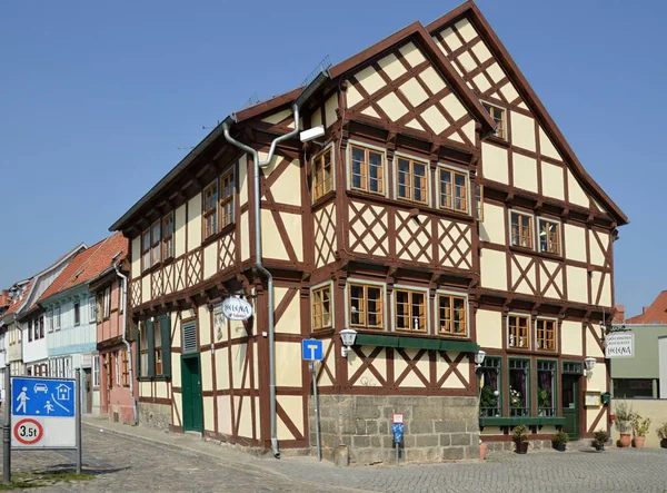 Bangunan Bersejarah Kota Tua Quedlinburg Pegunungan Harz Saxony Anhalt — Stok Foto
