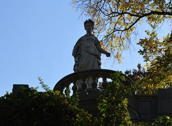 Statue Automne Dans Parc Lac Wannsee Zehlendorf Berlin Capitale Allemagne — Photo