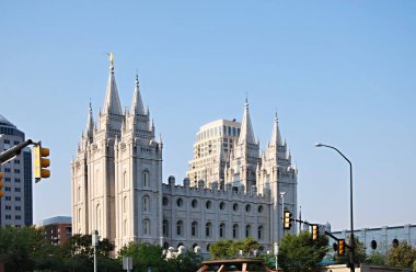Salt Lake City 'deki tapınak. Başkent Utah.