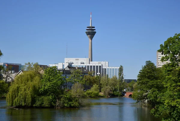 Panorama Van Het Centrum Van Düsseldorf Hoofdstad Van Nordrhein Westfalen — Stockfoto