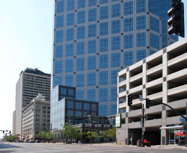 Salt Lake şehrinin Panorama 'sı, Utah' ın başkenti.