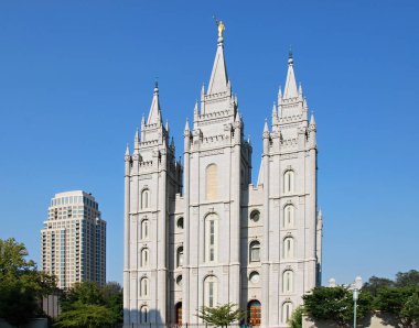 Salt Lake City 'deki tapınak. Başkent Utah.