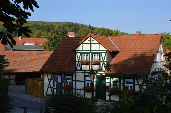 Historické Budovy Starém Městě Ilsenburg Sasko Anhaltsko — Stock fotografie