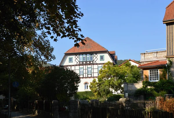 Ιστορικό Κτίριο Στην Παλιά Πόλη Του Ilsenburg Στα Βουνά Harz — Φωτογραφία Αρχείου